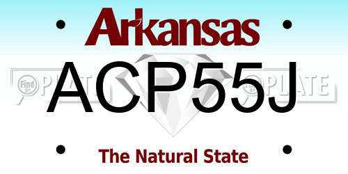 ACP55J Arkansas License Plate