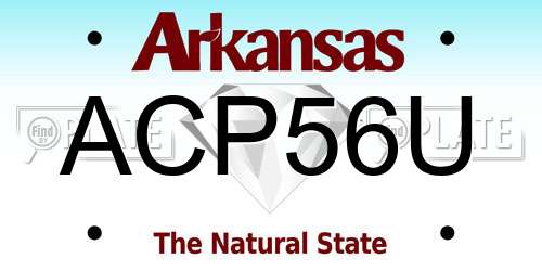 ACP56U Arkansas License Plate