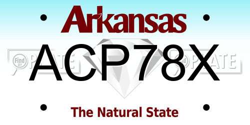 ACP78X Arkansas License Plate