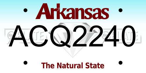 ACQ2240 Arkansas License Plate