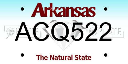 ACQ522 Arkansas License Plate