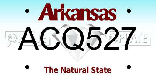 ACQ527 Arkansas License Plate
