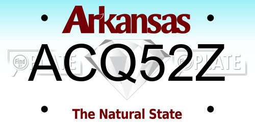 ACQ52Z Arkansas License Plate