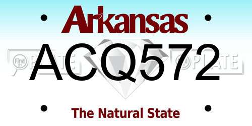 ACQ572 Arkansas License Plate
