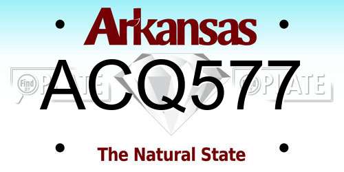 ACQ577 Arkansas License Plate