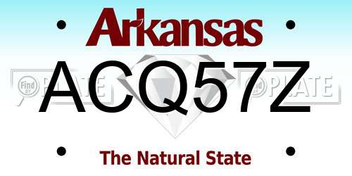 ACQ57Z Arkansas License Plate