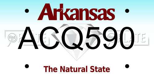 ACQ590 Arkansas License Plate