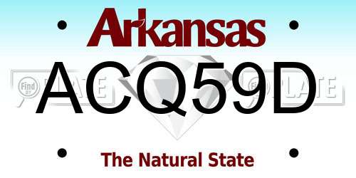 ACQ59D Arkansas License Plate