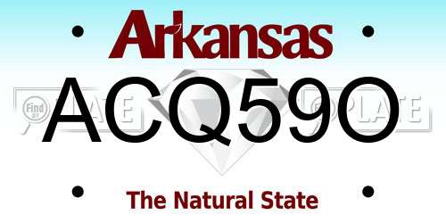 ACQ59O Arkansas License Plate