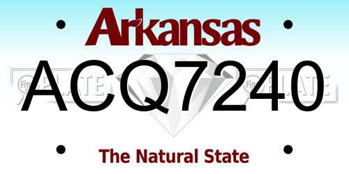 ACQ7240 Arkansas License Plate