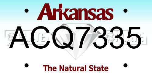 ACQ7335 Arkansas License Plate