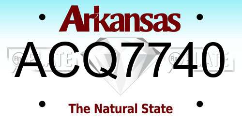 ACQ7740 Arkansas License Plate
