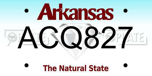 ACQ827 Arkansas License Plate