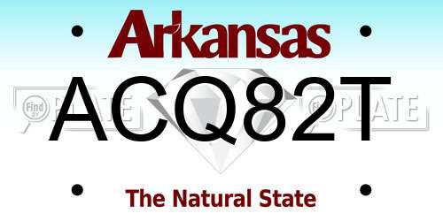 ACQ82T Arkansas License Plate