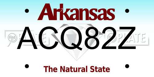ACQ82Z Arkansas License Plate