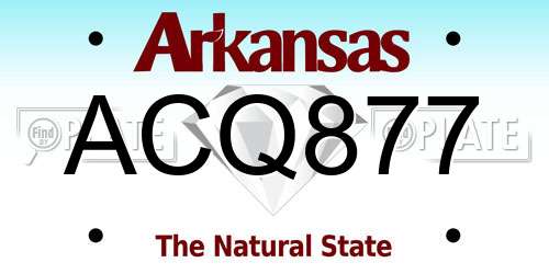 ACQ877 Arkansas License Plate