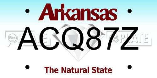 ACQ87Z Arkansas License Plate
