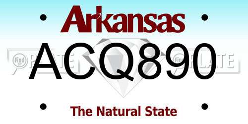 ACQ890 Arkansas License Plate