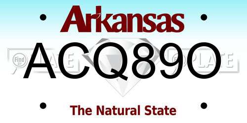 ACQ89O Arkansas License Plate