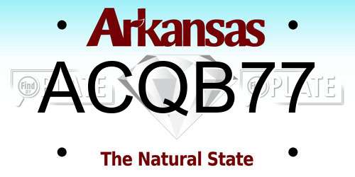 ACQB77 Arkansas License Plate