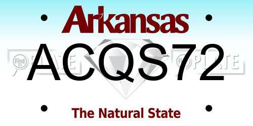 ACQS72 Arkansas License Plate