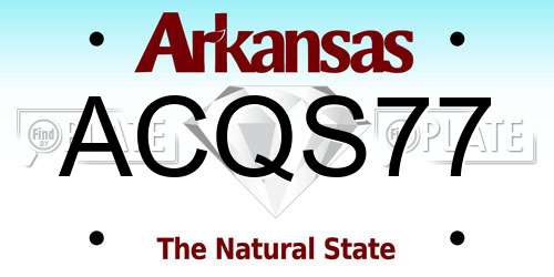 ACQS77 Arkansas License Plate