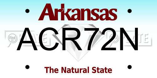 ACR72N Arkansas License Plate