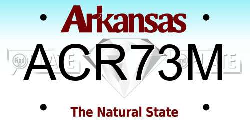 ACR73M Arkansas License Plate