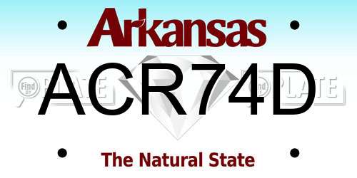 ACR74D Arkansas License Plate