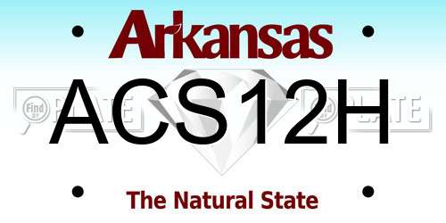 ACS12H Arkansas License Plate