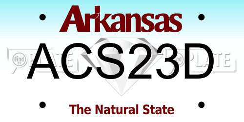 ACS23D Arkansas License Plate