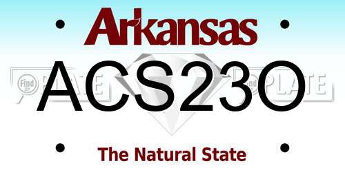ACS23O Arkansas License Plate