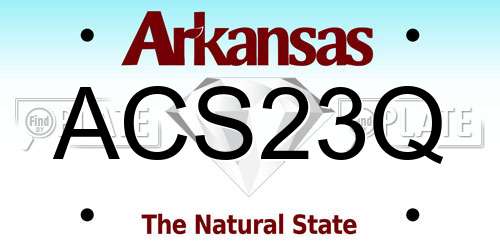 ACS23Q Arkansas License Plate