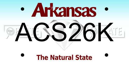 ACS26K Arkansas License Plate