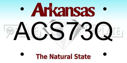 ACS73Q Arkansas License Plate