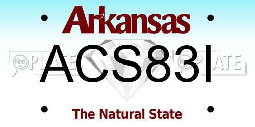 ACS83I Arkansas License Plate