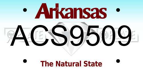 ACS9509 Arkansas License Plate