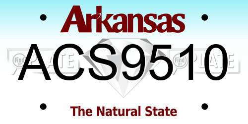 ACS9510 Arkansas License Plate