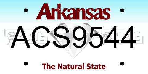ACS9544 Arkansas License Plate