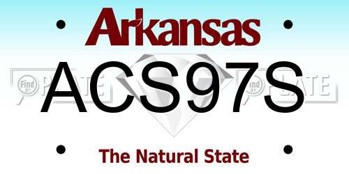 ACS97S Arkansas License Plate