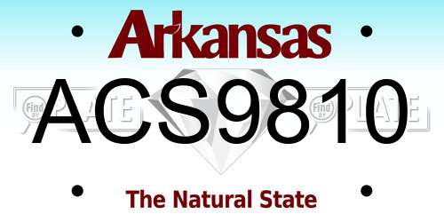 ACS9810 Arkansas License Plate