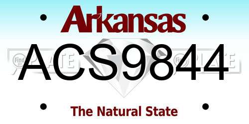 ACS9844 Arkansas License Plate