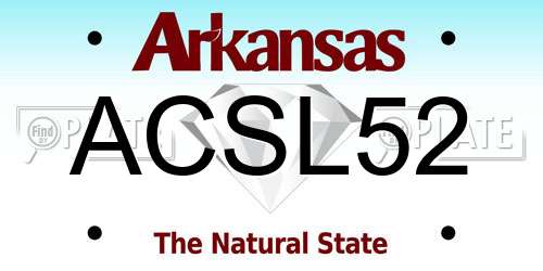 ACSL52 Arkansas License Plate