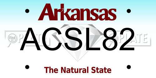ACSL82 Arkansas License Plate