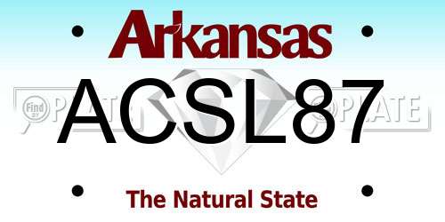 ACSL87 Arkansas License Plate