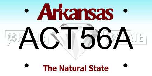 ACT56A Arkansas License Plate