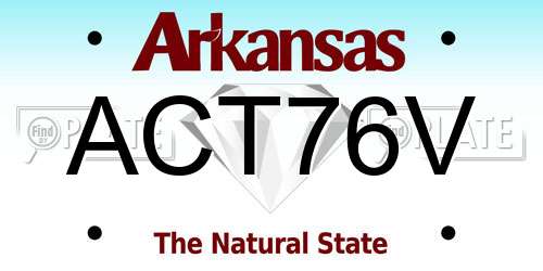 ACT76V Arkansas License Plate