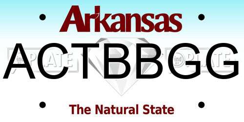 ACTBBGG Arkansas License Plate