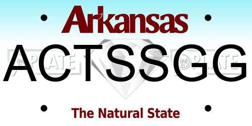 ACTSSGG Arkansas License Plate