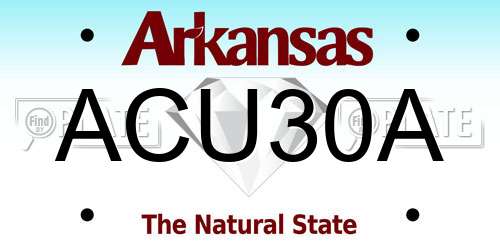 ACU30A Arkansas License Plate